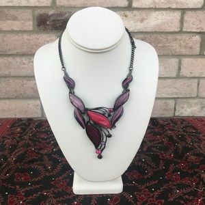 Three Color Stoned Necklace